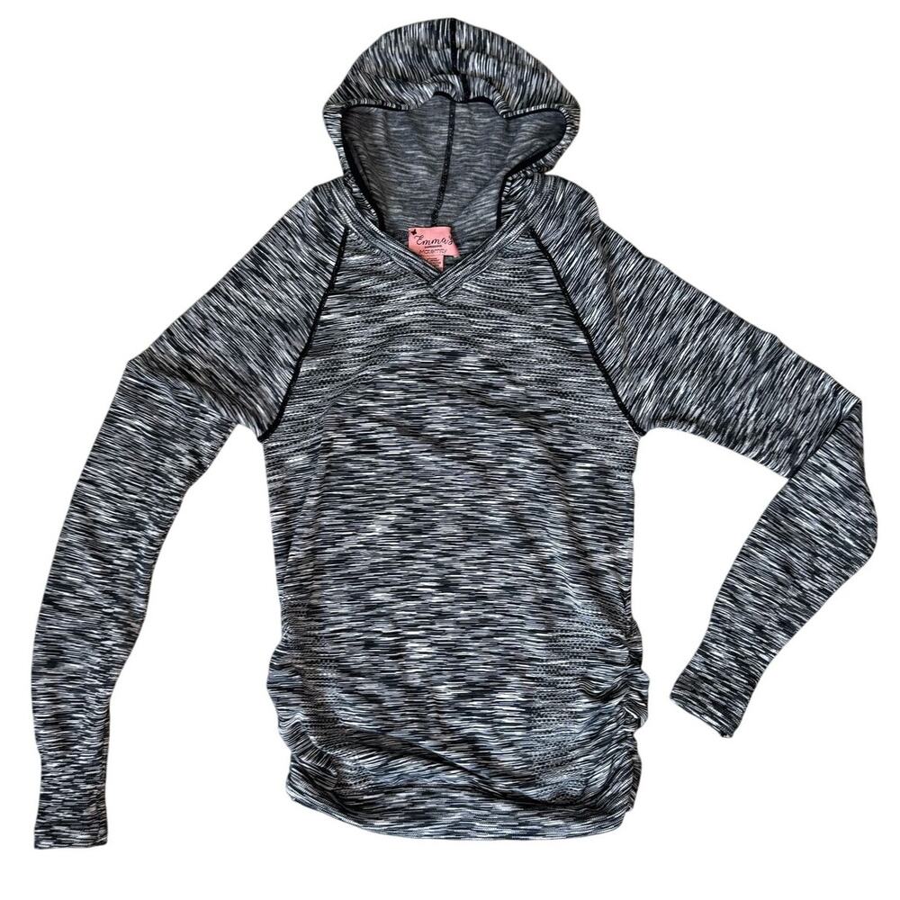 Emma's Expressions Maternity Longsleeve Shirt Pregnancy Med Gray Black Heather